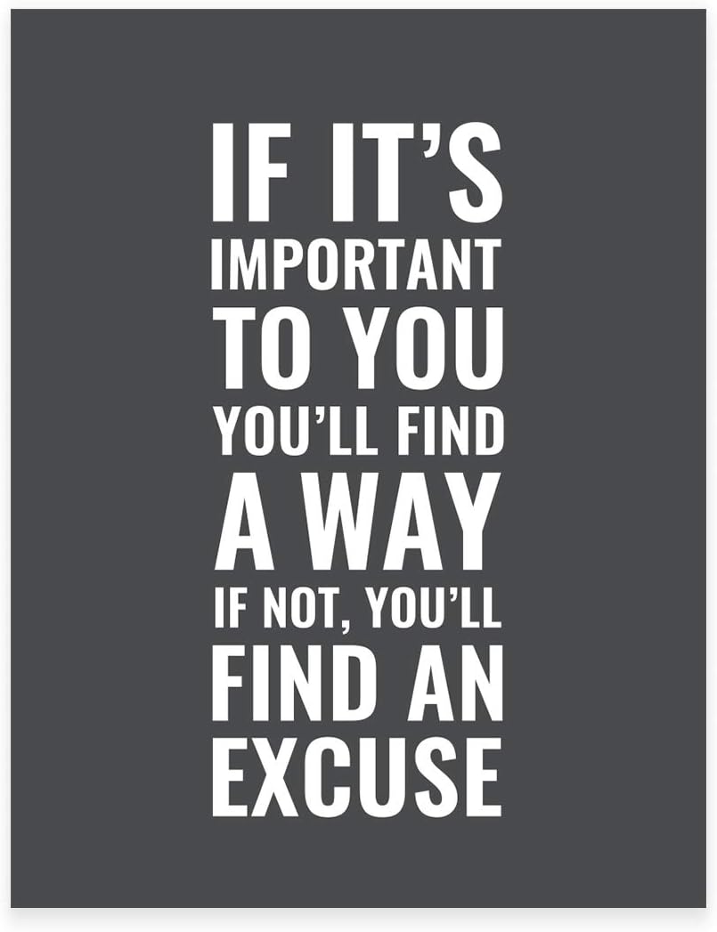 Read more about the article Andaz Press Gym Fitness Wall Art Collection, 8.5×11-inch, If It’s Important You’ll Find a Way Poster Print, 1-Pack, Unframed