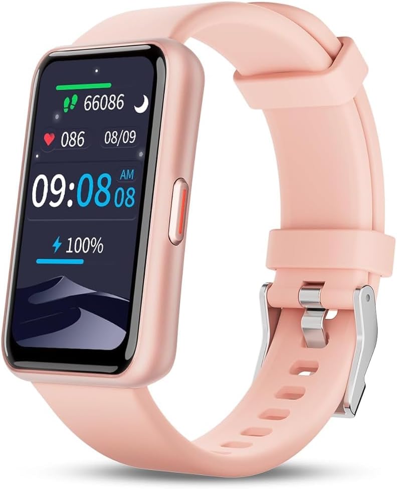 Read more about the article Smart Watch for Women, Slim Fitness Tracker with Heart Rate, Blood Oxygen, Sleep & Step Monitor, IP68 Waterproof Smartwatch, Lightweight Pink/Gold Bracelet Watch Compatible with Android & iPhone