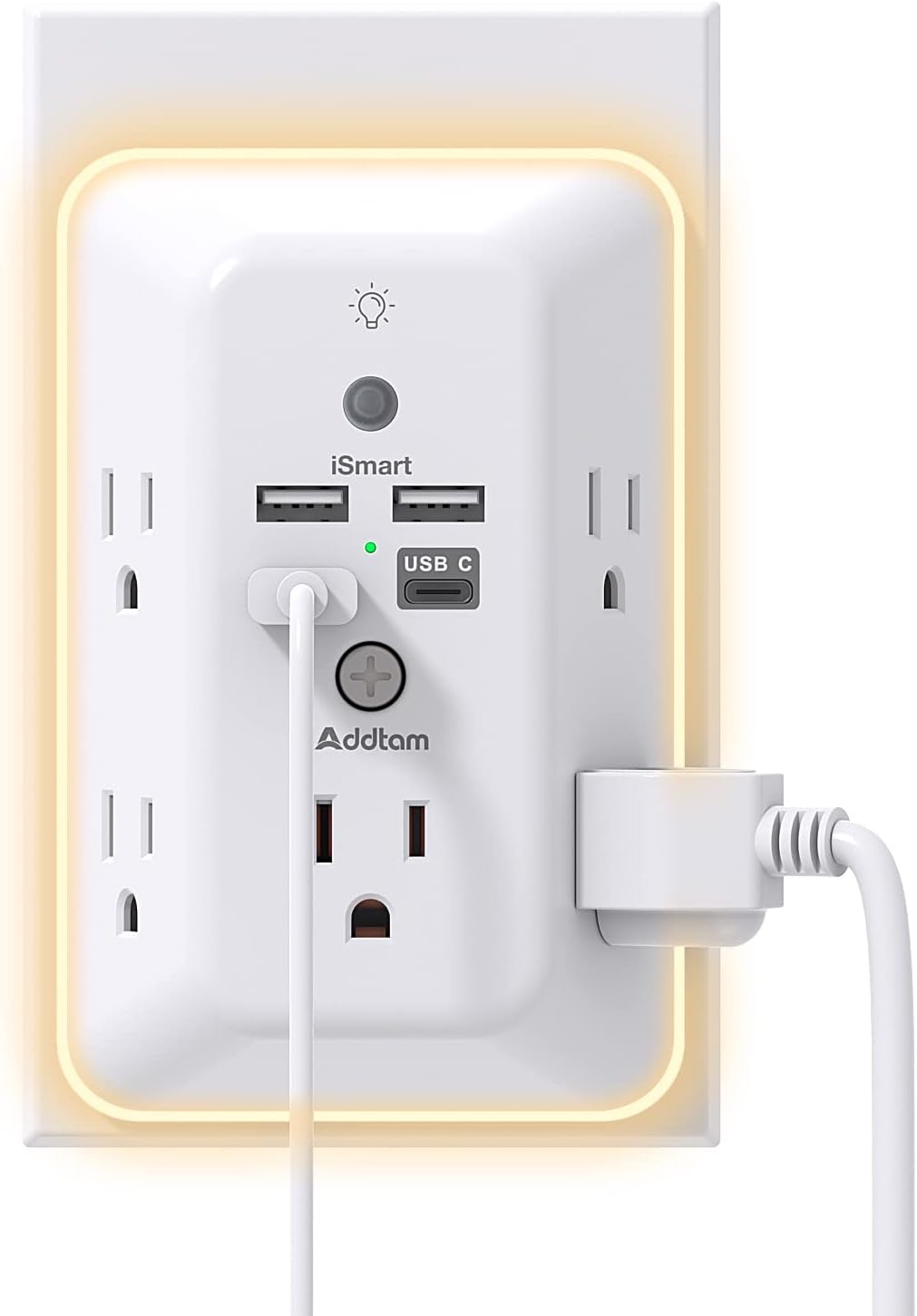 Read more about the article Surge Protector, Outlet Extender with Night Light, Addtam 5-Outlet Splitter and 4 USB Ports(1 USB C), Multi Plug Wall Outlet for Home Office Dorm Room Essentials