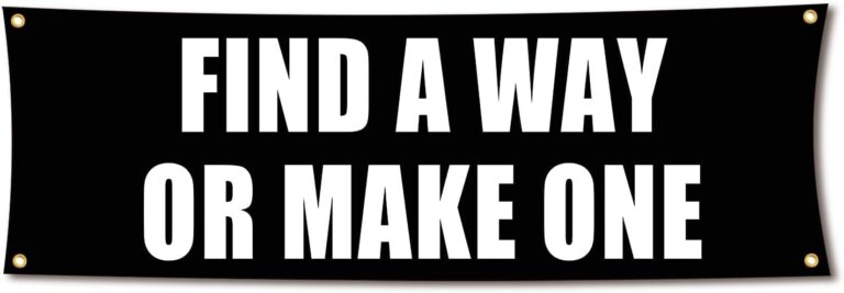Read more about the article NJCBEIKX Motivational Gym Flag Banner – Find a Way or Make One – 72×24 Inches Home & Garage Gym Wall Decor with 4 Brass Grommets for Easy Hanging