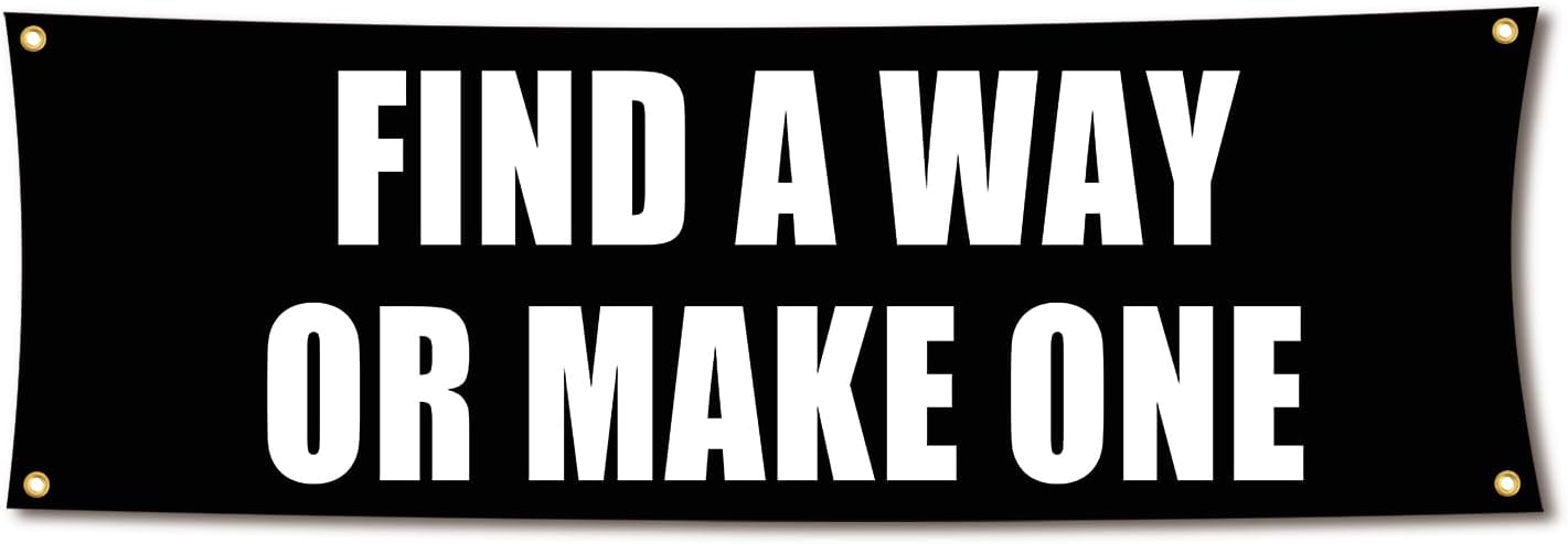 Read more about the article NJCBEIKX Motivational Gym Flag Banner – Find a Way or Make One – 72×24 Inches Home & Garage Gym Wall Decor with 4 Brass Grommets for Easy Hanging