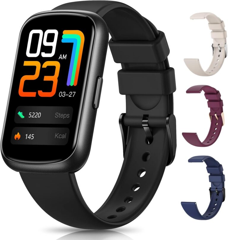 Read more about the article Fitness Trackers, Smart Watches for Men Women with Heart Rate/SpO2/Sleep Monitor, IP68 Waterproof Fitness Watches for Women Men, Step Tracker & Smart Watch for Android iPhone,Pedometer Watch, Gift