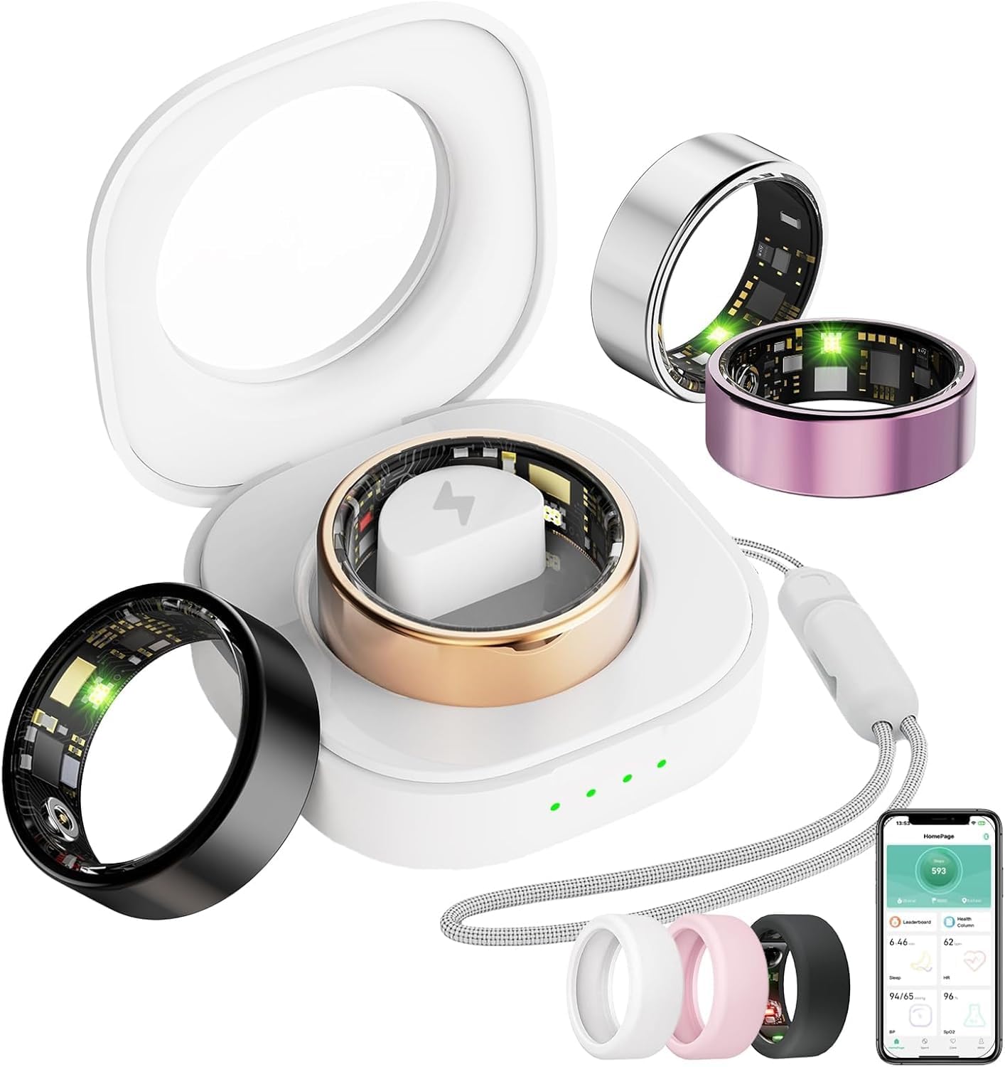 Read more about the article Smart Ring for Women Men, Health Tracker with Heart Rate/Blood Oxygen/Blood Pressure/Sleep Monitoring/Step Counting, IP68 Waterproof Fitness Ring, No App Fees for iPhone & Android (Black, 8#)
