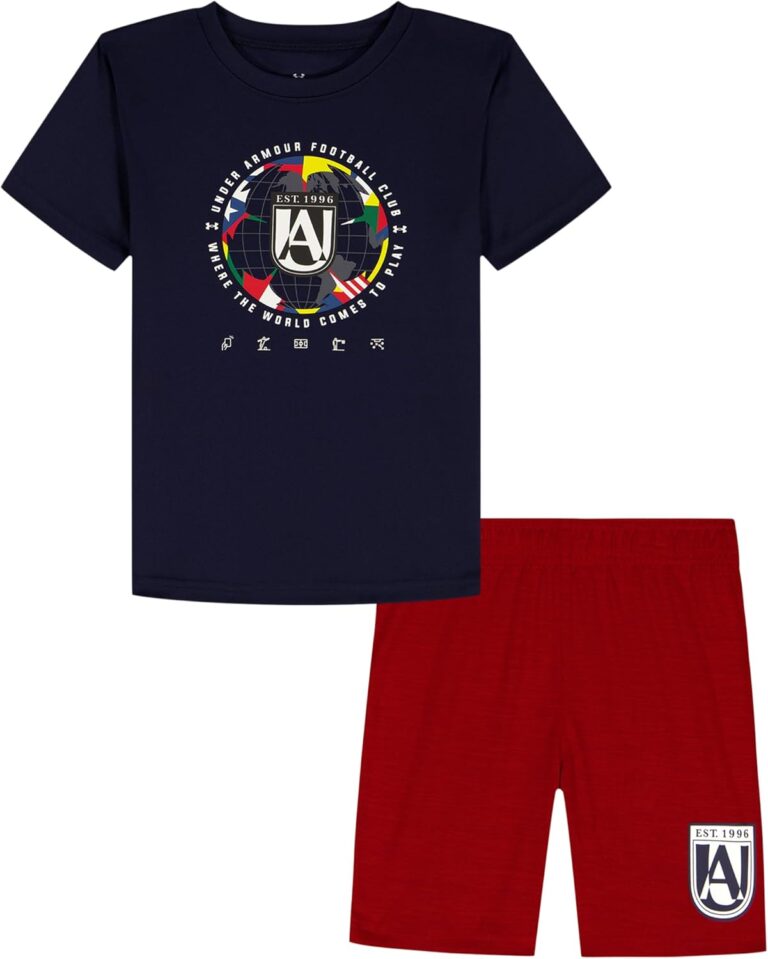 Read more about the article Under Armour boys 2-piece Short Sleeve Graphic T-shirt and Shorts Set, Lightweight & Breathable
