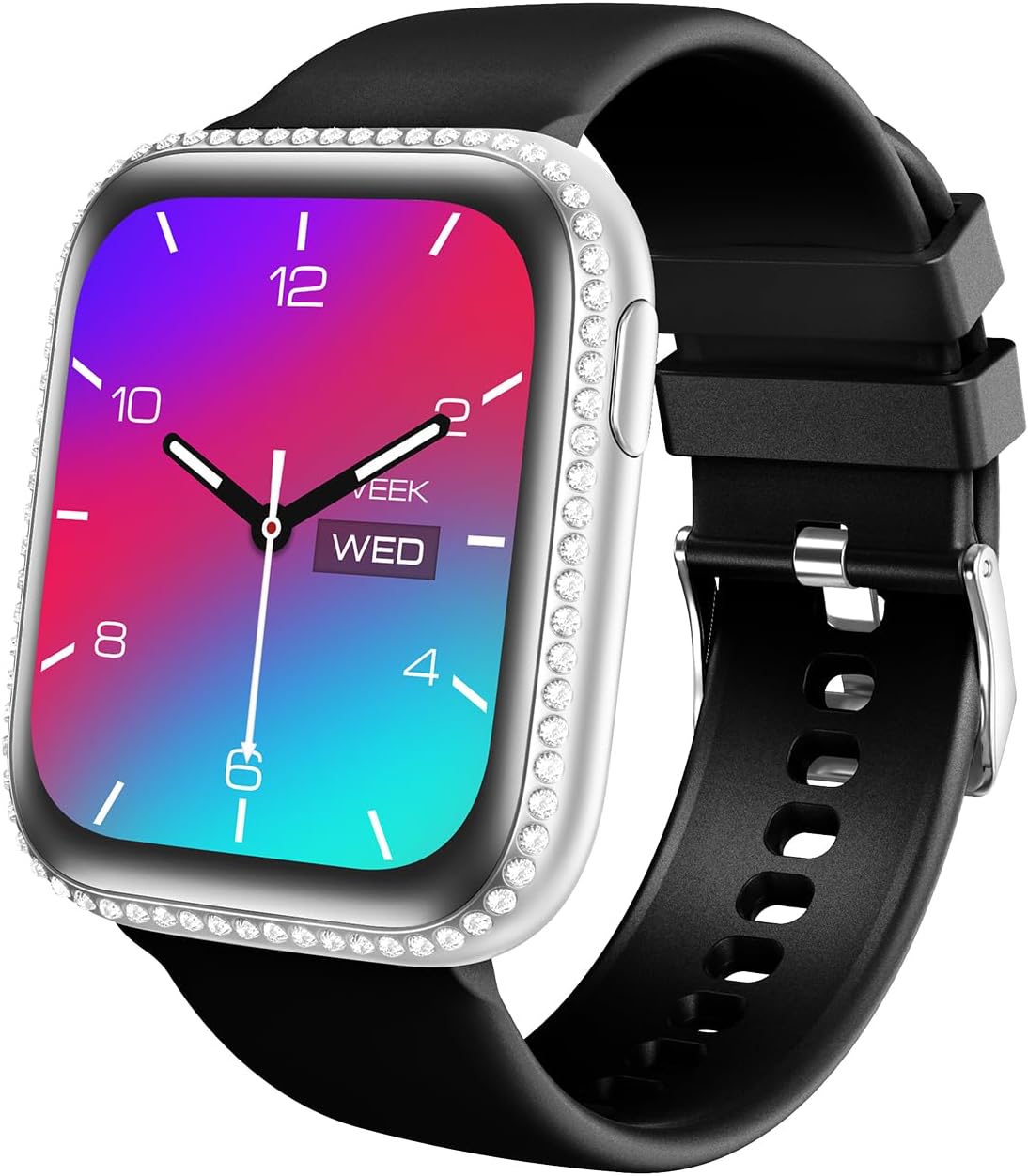 Read more about the article Smart Watch for Women, 1.75″ AMOLED Fitness Tracker for Android iOS, Answer/Make Call with Heart Rate Sleep Monitor 130+ Sports Mode, IP68 Waterproof Smartwatch (Black Band with Silver Watch)