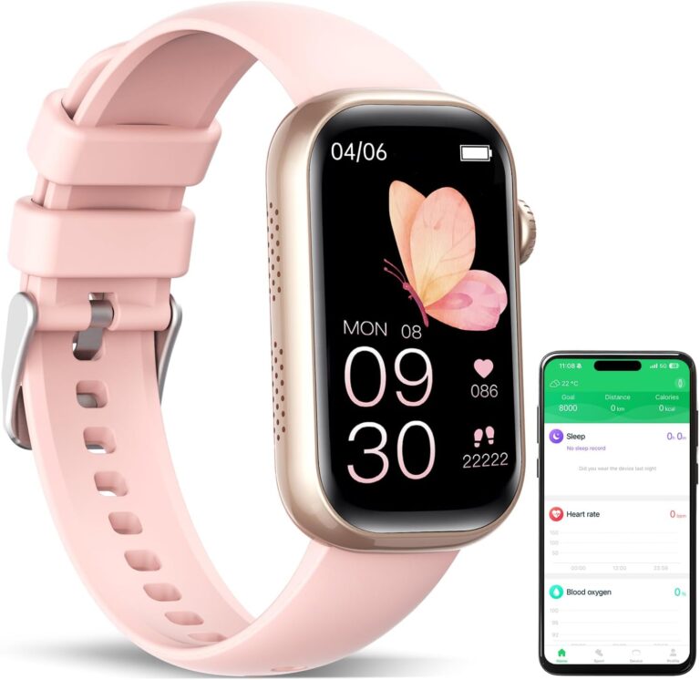 Read more about the article Fitness Tracker, Smart Watch with 24/7 Dynamic Heart Rate Blood Oxygen Monitoring Sleep Tracker Answer / Make Call 24 Sports Modes Pedometer IP68 Waterproof Step Calorie Counter for Women Men (Pink)