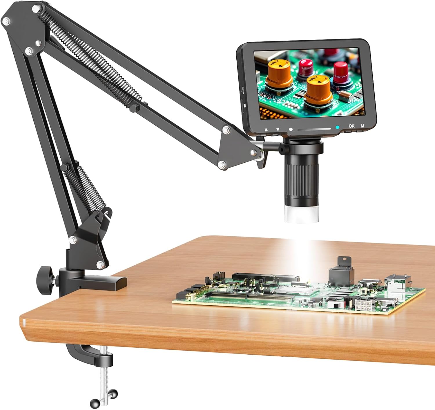 Read more about the article 5″ LCD Digital Microscope, 1000X Magnification Soldering Microscope for Electronics Repair, 1080P Video Camera with 8 Adjustable LED Lights, Type-C PC View, Flexible Stand