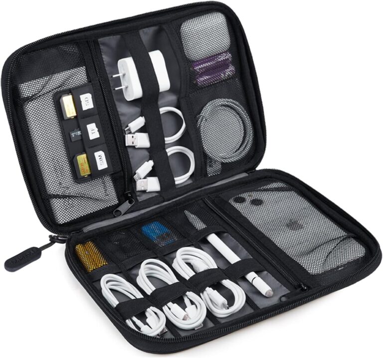Read more about the article BAGSMART Large Electronics Travel Organizer Case, Tech Accessories Cord Storage Bag for Phone, Power Bank, SD Card, Cables, Black