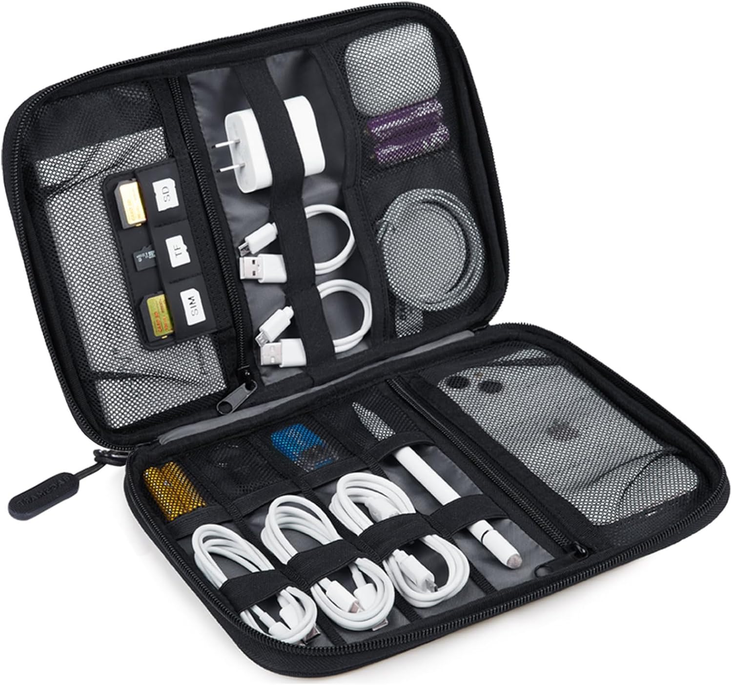 Read more about the article BAGSMART Large Electronics Travel Organizer Case, Tech Accessories Cord Storage Bag for Phone, Power Bank, SD Card, Cables, Black