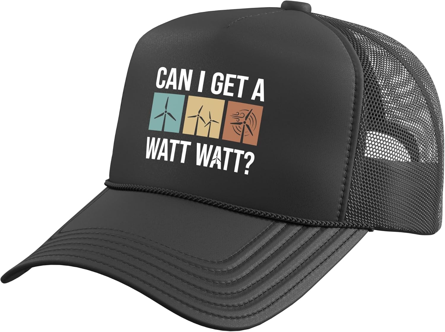 Read more about the article Can I Get A Watt Watt Windmill Wind Turbine Engineers Tech Trucker Hat with Adjustable Mesh Back