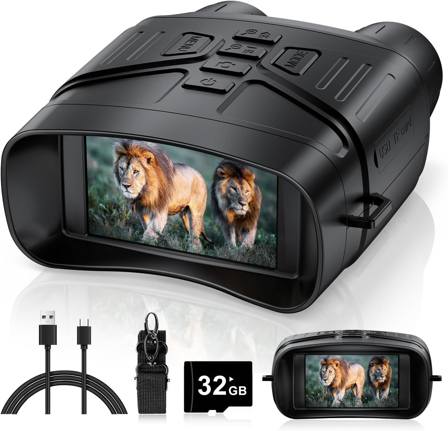 Read more about the article Night Vision Goggles, 4K Night Vision Binoculars for Adults with 5000mAh Battery, 3″ HD Screen & 32GB Card for Hunting, Wildlife Observation, Security