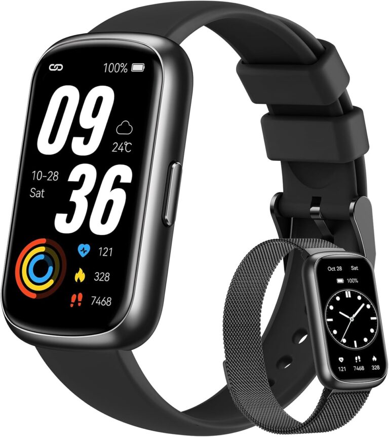 Read more about the article Fitness Trackers for Women Smart Watch: Fitness Tracker with 24/7 Heart Rate Monitor SpO2 Sleep Step Tracker, Pedometer Fitness Watches for Women with 5ATM Waterproof for iPhone Android 2 Bands Black