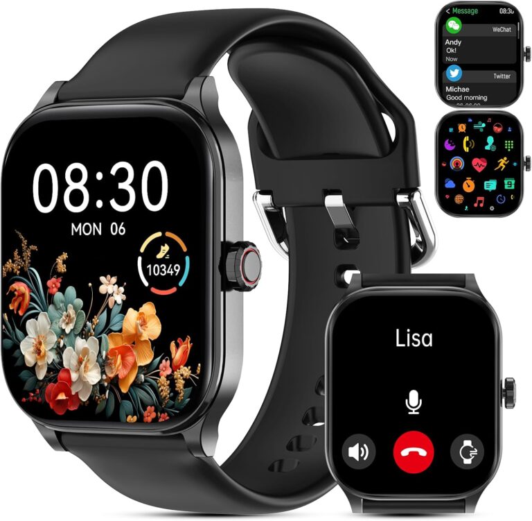 Read more about the article Smart Watch for Women Men(Answer/Make Call), Smartwatches with Heart Rate/SpO2/Sleep/Stress Monitor, IP68 Waterproof Activity Tracker for Android iPhone, 100+ Sports Fitness Watches (Black, 1.85″)