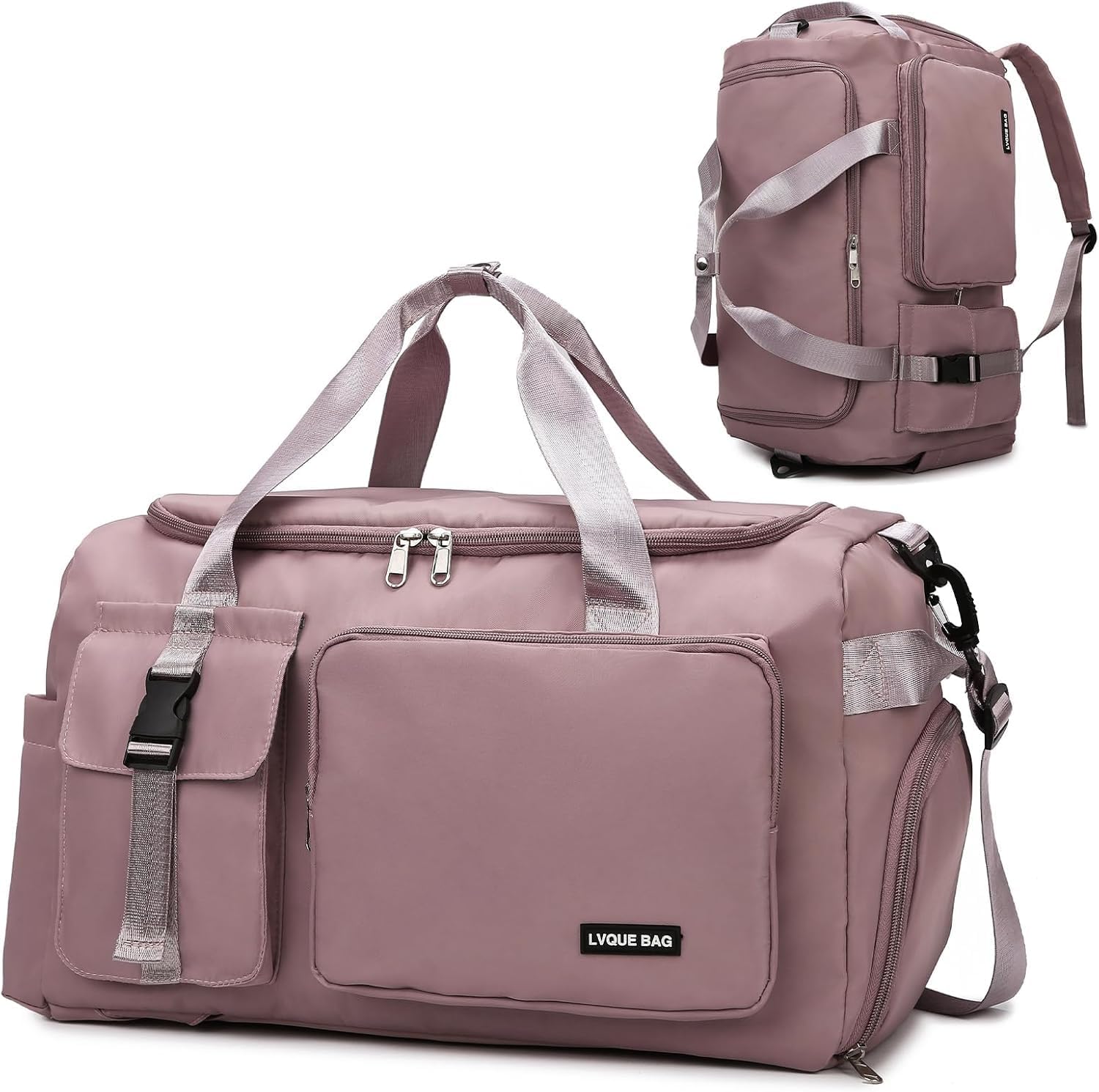 Read more about the article Eslcorri Gym Duffle Bag for Women Men, Sports Backpack with Wet & Shoe Compartment, Fitness Overnight Weekender Bag for Yoga, Swim, Travel (Style B, DarkPink)