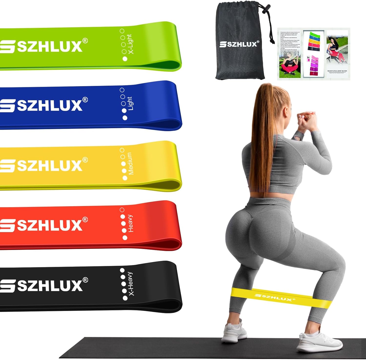 Read more about the article SZHLUX Resistance Bands Set with Instruction Guide and Carry Bag, Versatile for Body Sculpting, Strength Training, and Rehabilitation-Set of 5