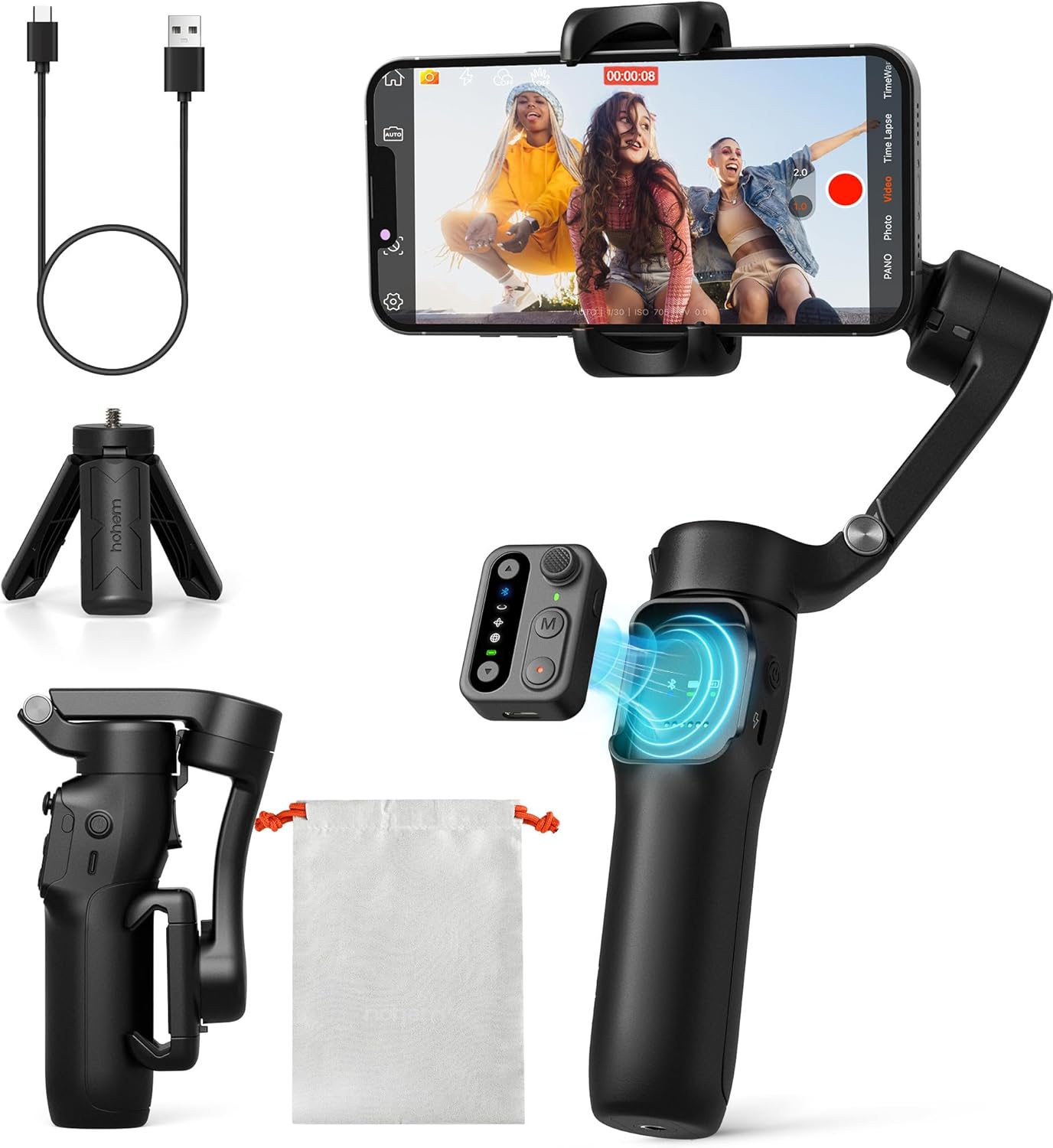 Read more about the article hohem iSteady X3 SE Gimbal Stabilizer for iPhone, Phone Stabilizer with Detachable Remote Control, Portable Foldable 3-Axis Phone Gimbal for Android & iPhone 16 15 Pro Max, Ideal for Travel Vlogging