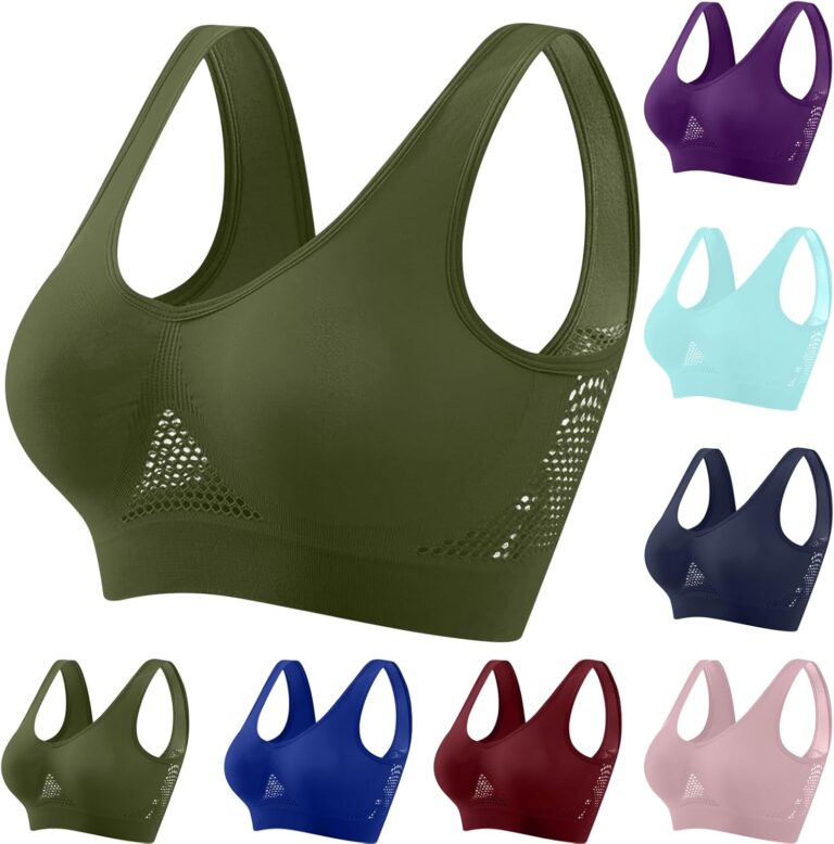 Read more about the article Breathable Anti-Sagging Sports Bra for Women Plus Size Wireless Bras with Cooling Lift-Up Air Tech Mesh High Support