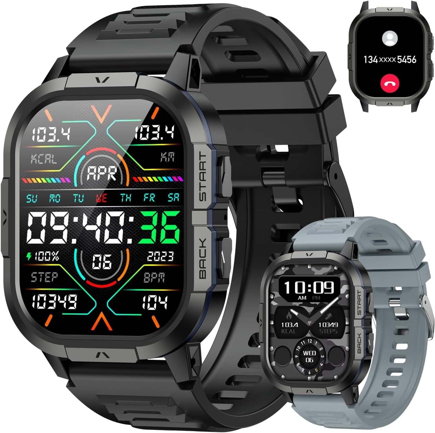 Read more about the article Smart Watch for Men Fitness Tracker: Military Waterproof Make Answer Call Digital Mens Watches Running Step Pedometer Smartwatch Android Phone iPhone Samsung Compatible Sleep SpO2 Heart Rate Monitor