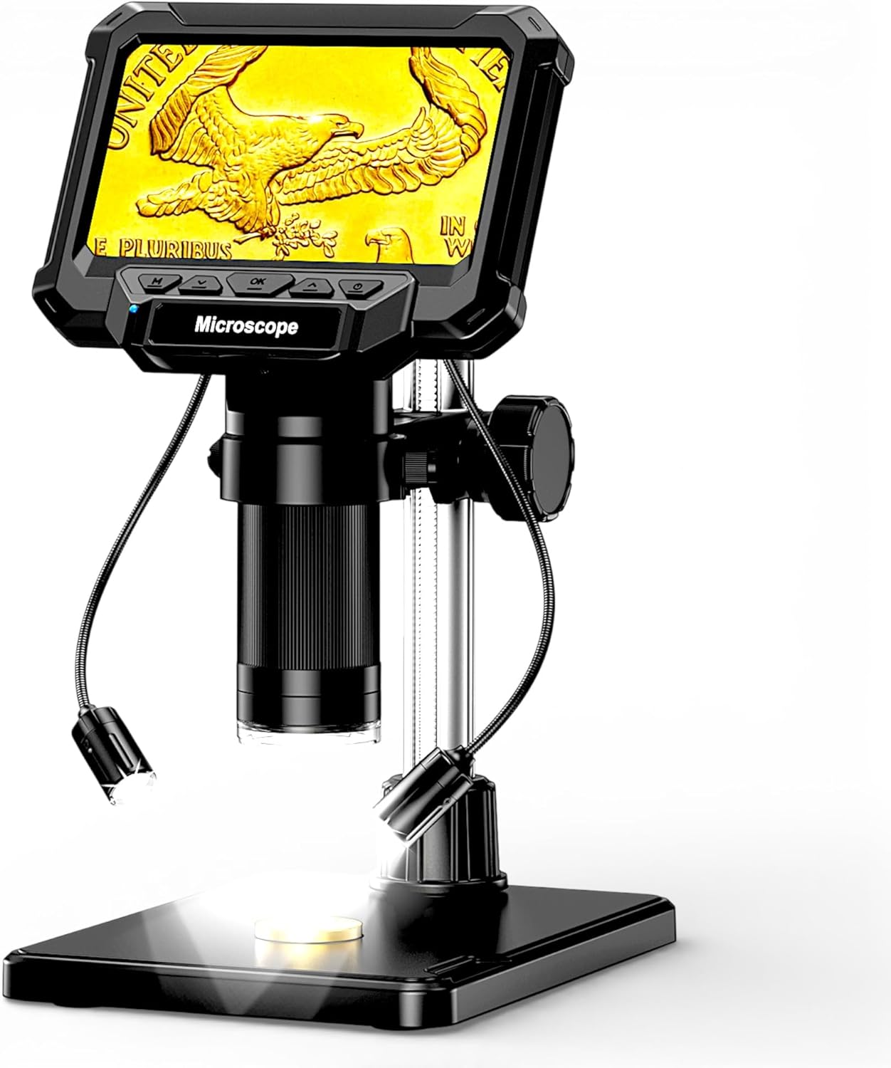 Read more about the article 4.3″ Coin Microscope 1000X for Error Coins, Digital LCD Magnifier with Anti-Glare Side Lights, 1080P USB PC View (Win/Mac), Rechargeable Scope for Numismatic Grading & Mint Marks