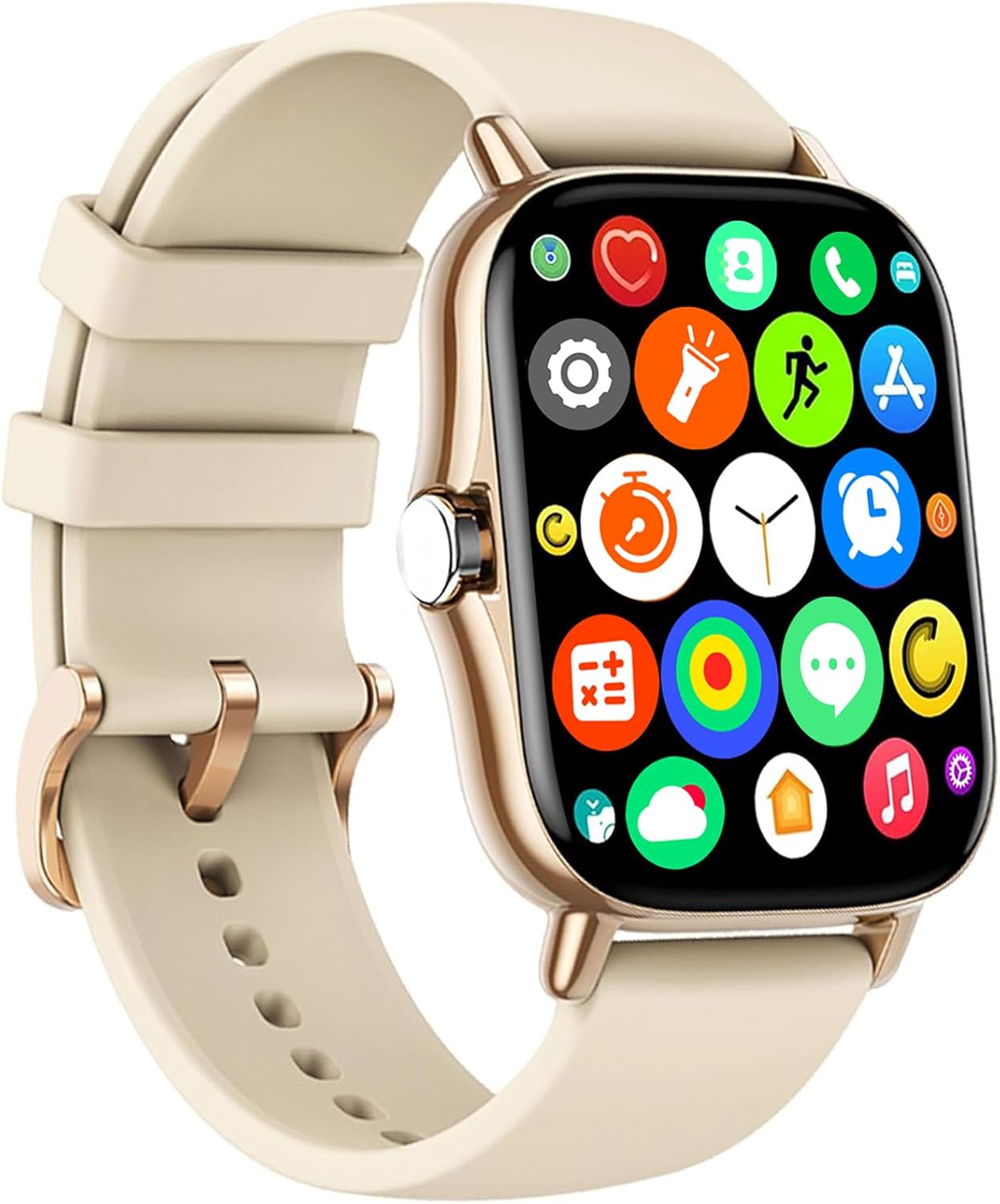 Read more about the article Smart Watch, 1.83″ Upgraded Full Touchscreen Smart Watch for Android iPhones with Heart Rate Blood Pressure Monitor, Multiple Sports Fitness Tracker with Smart Watches for Women Men (Gold)