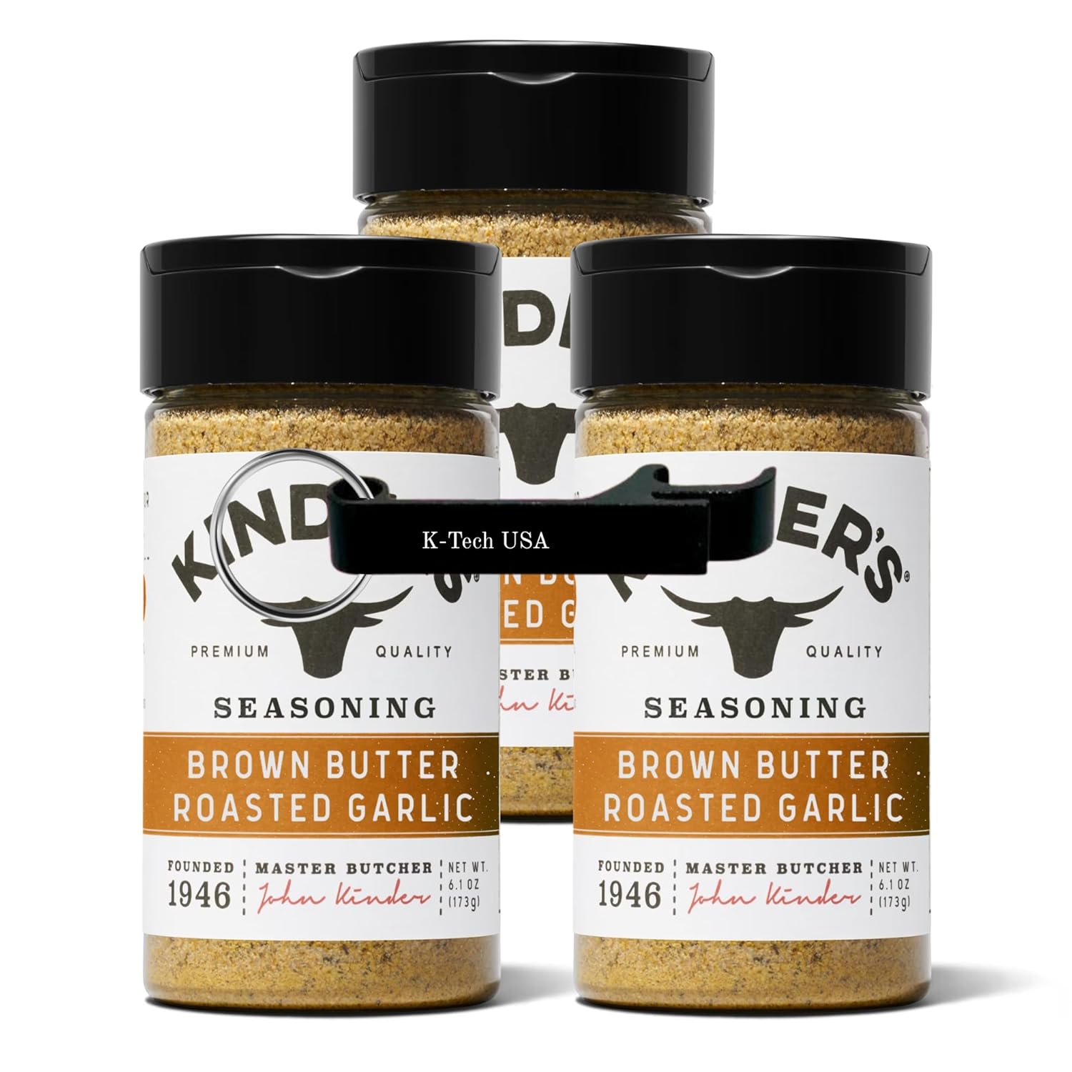 Read more about the article Brown Butter Roasted Garlic Seasoning Blend, Savory Garlic & Butter Flavor, 6.1 oz Bottles (Pack of 3) Total of 18.3 oz with K-Tech USA Keychain