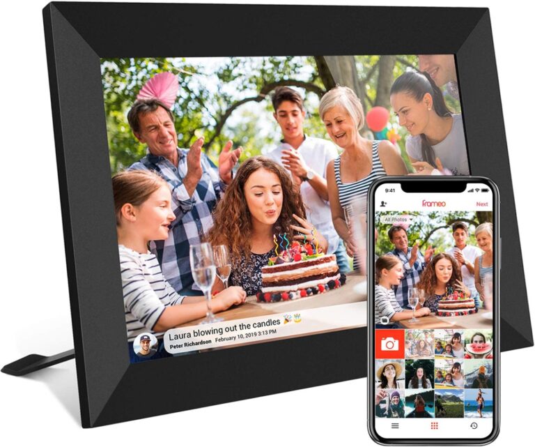 Read more about the article 32GB FRAMEO 10.1 Inch Smart WiFi Digital Photo Frame 1280×800 IPS LCD Touch Screen, Auto-Rotate Portrait and Landscape, Built in 32GB Memory, Share Moments Instantly via Frameo App from Anywhere