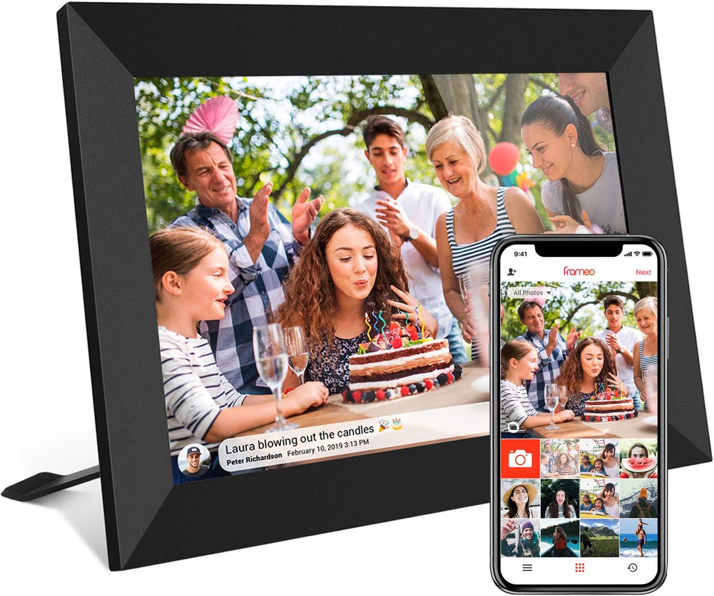 Read more about the article 32GB FRAMEO 10.1 Inch Smart WiFi Digital Photo Frame 1280×800 IPS LCD Touch Screen, Auto-Rotate Portrait and Landscape, Built in 32GB Memory, Share Moments Instantly via Frameo App from Anywhere