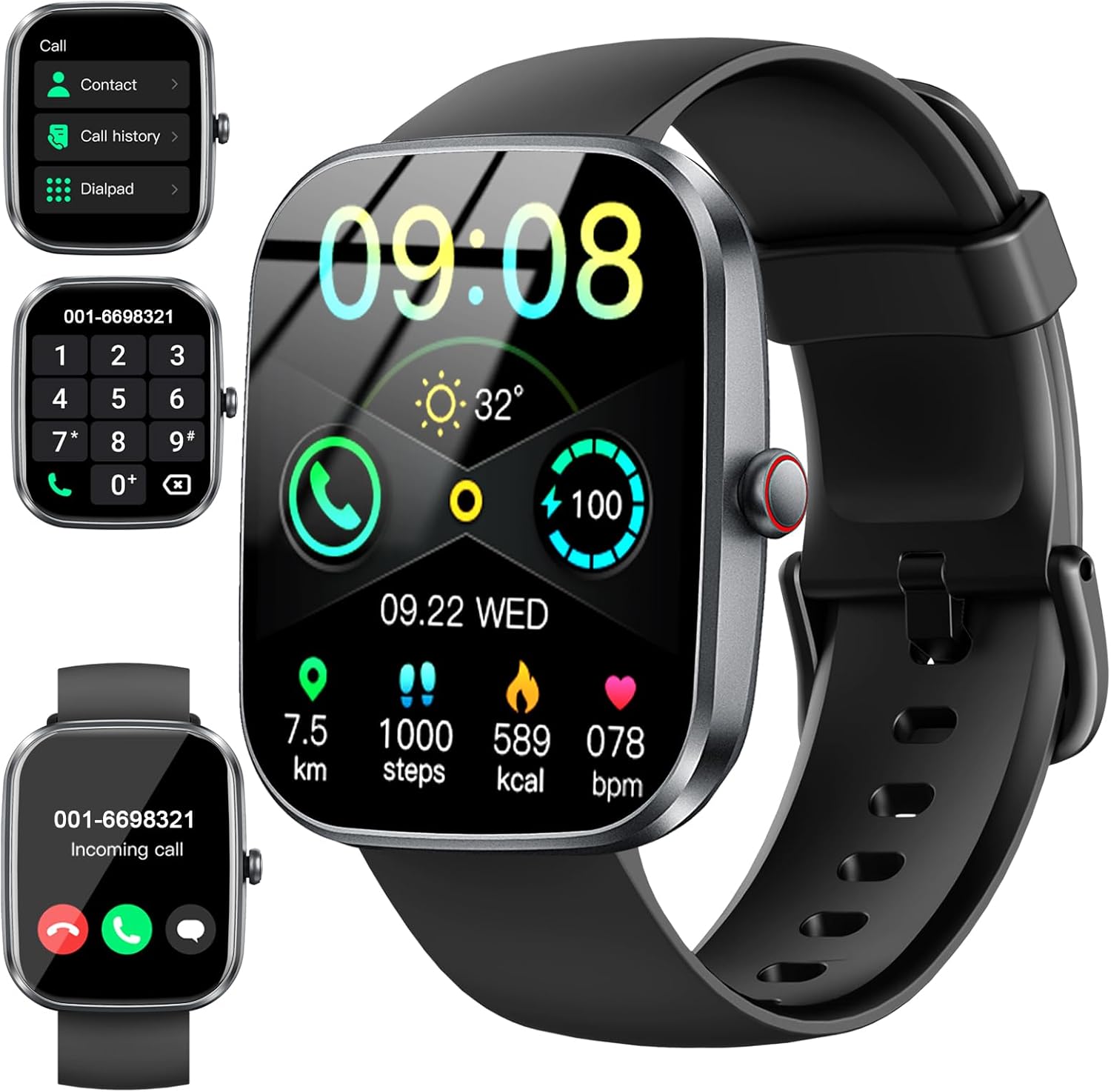 Read more about the article Smart Watch with 1.91″ HD Touchscreen Fitness Tracker with Bluetooth Calling, Fitness Watch with Heart Rate/Sleep Monitor, 120+ Sports Modes, IP68 Waterproof Smartwatch for Android iOS