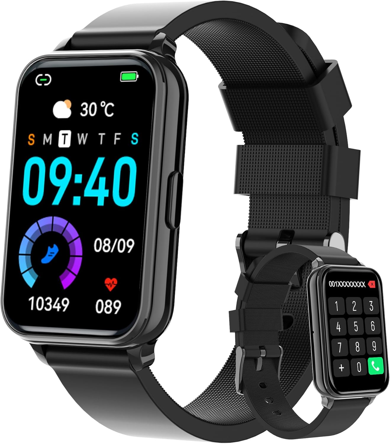 Read more about the article Smart Watch Fitness Tracker Make/Answer calls for Women Men with Heart Rate Blood Oxygen Sleep Monitor Sports Modes Step Calorie Counter IP68 Waterproof for Android Phones iPhone (Rectangle, Black)