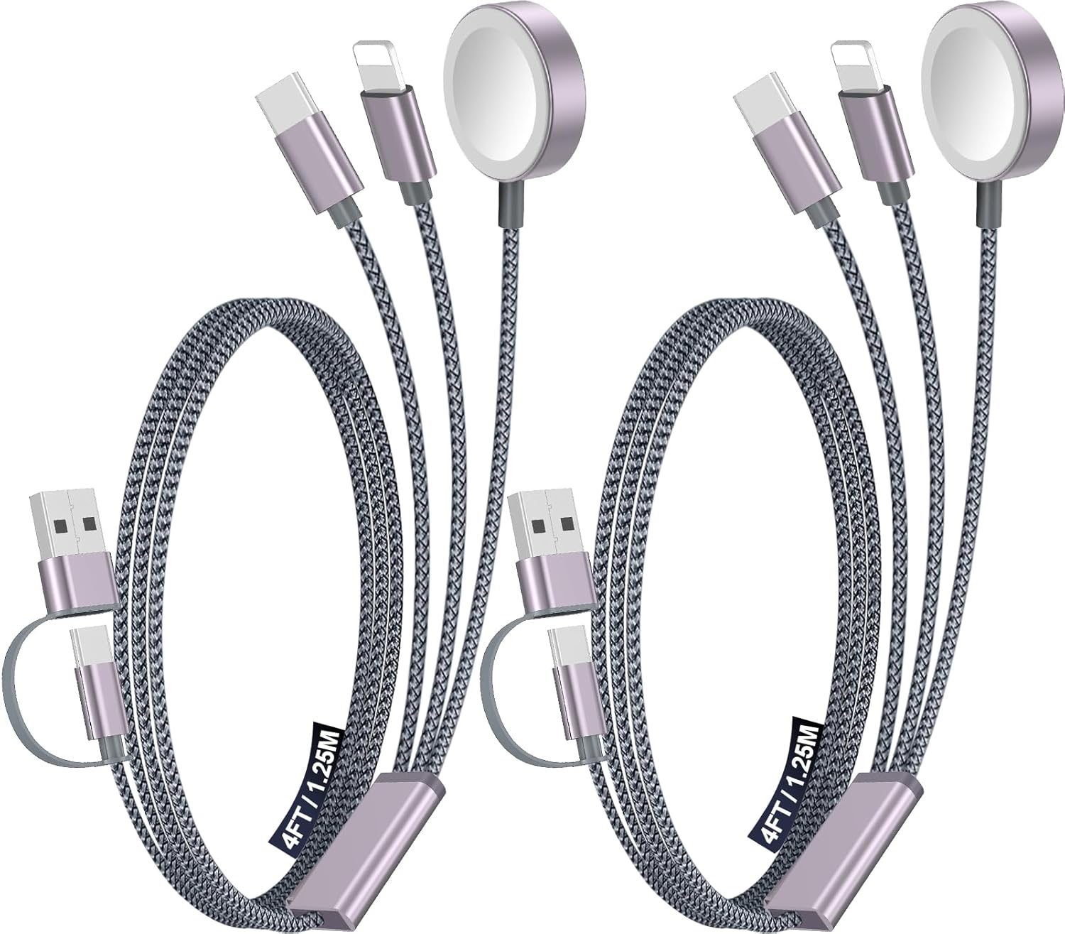 Read more about the article 2Pack Multi Charging Cable Cord for Travel Vacation Essentials,Apple Watch Charger,iPhone 17 Charger,[3-in-2] USB A/Type C/Lightning Cable for iWatch,iPhone 17-11,Xbox Series X&S,Airpods,Home,Office