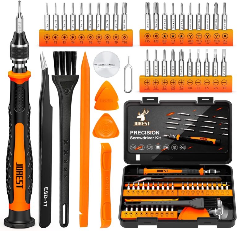 Read more about the article JOREST 40Pcs Small Precision Screwdriver Set with Torx Triwing Phillips, Mini Repair Tool Kit for Macbook, Computer, Laptop, PC, iPhone, PS5, Xbox, Switch, Glasses, Watch, Ring Doorbell, Electronics