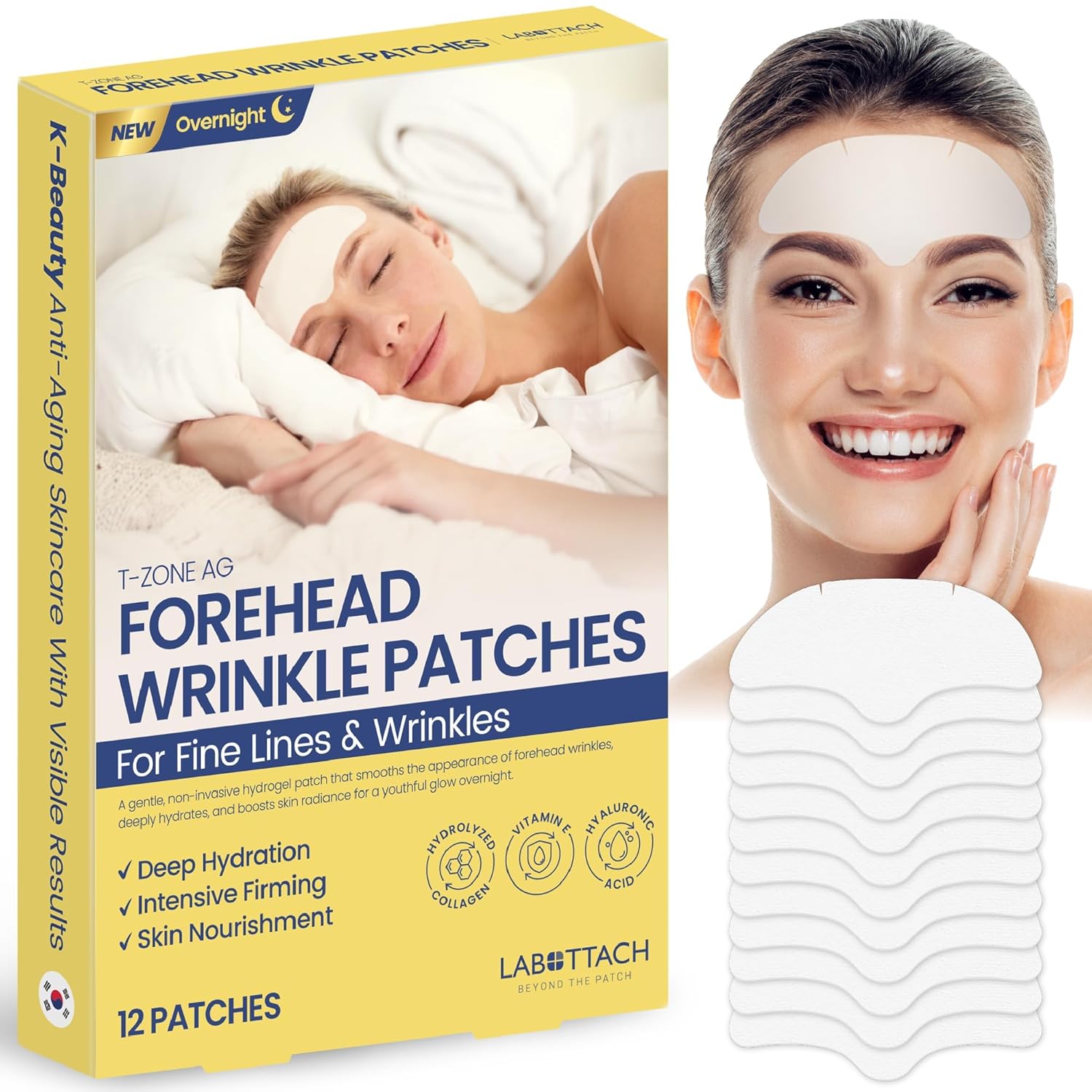 Read more about the article Forehead Wrinkle Patches Overnight 12ct Korean Hydrogel Anti Wrinkle Patches with Collagen, Hyaluronic Acid and Vitamin E for Forehead Lines
