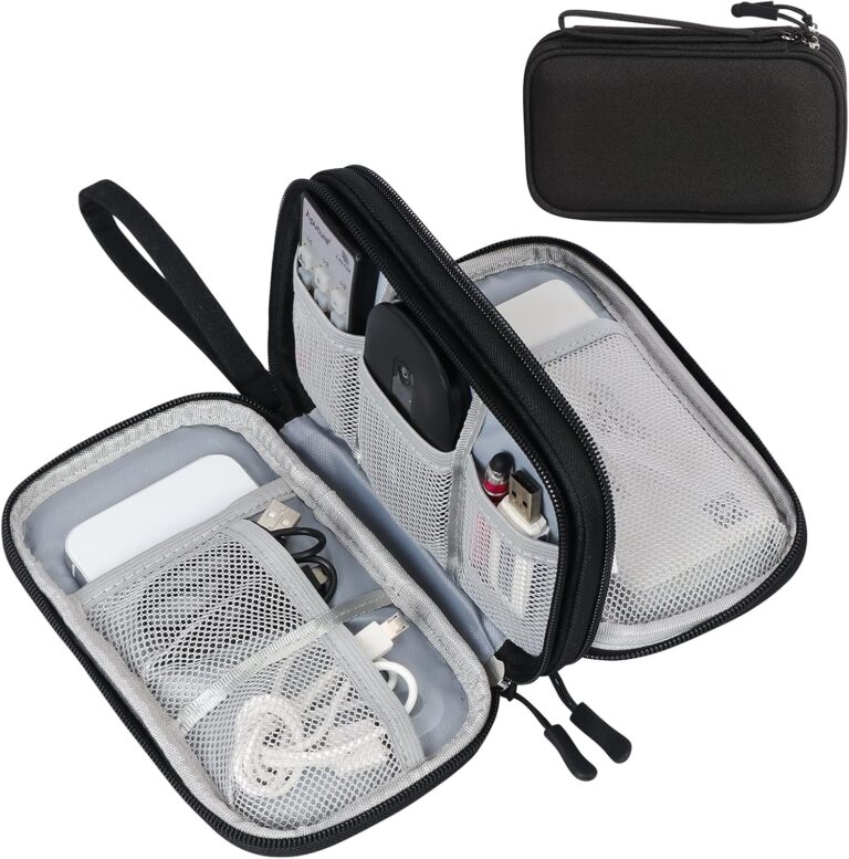 Read more about the article FYY Travel Cable Organizer Pouch Electronic Accessories Carry Case Portable Waterproof Double Layers All-in-One Storage Bag for Cord, Charger, Phone, Earphone Black