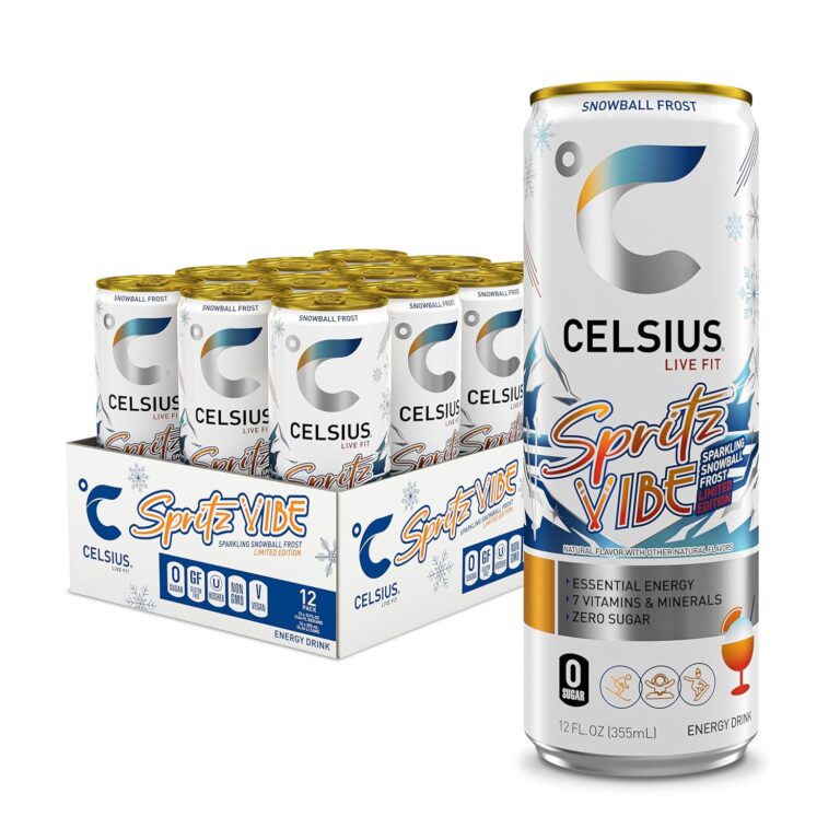 Read more about the article CELSIUS Sparkling Spritz Vibe Limited Edition, Sugar Free Energy Drink, Can, 12 Fl Oz (Pack of 12)