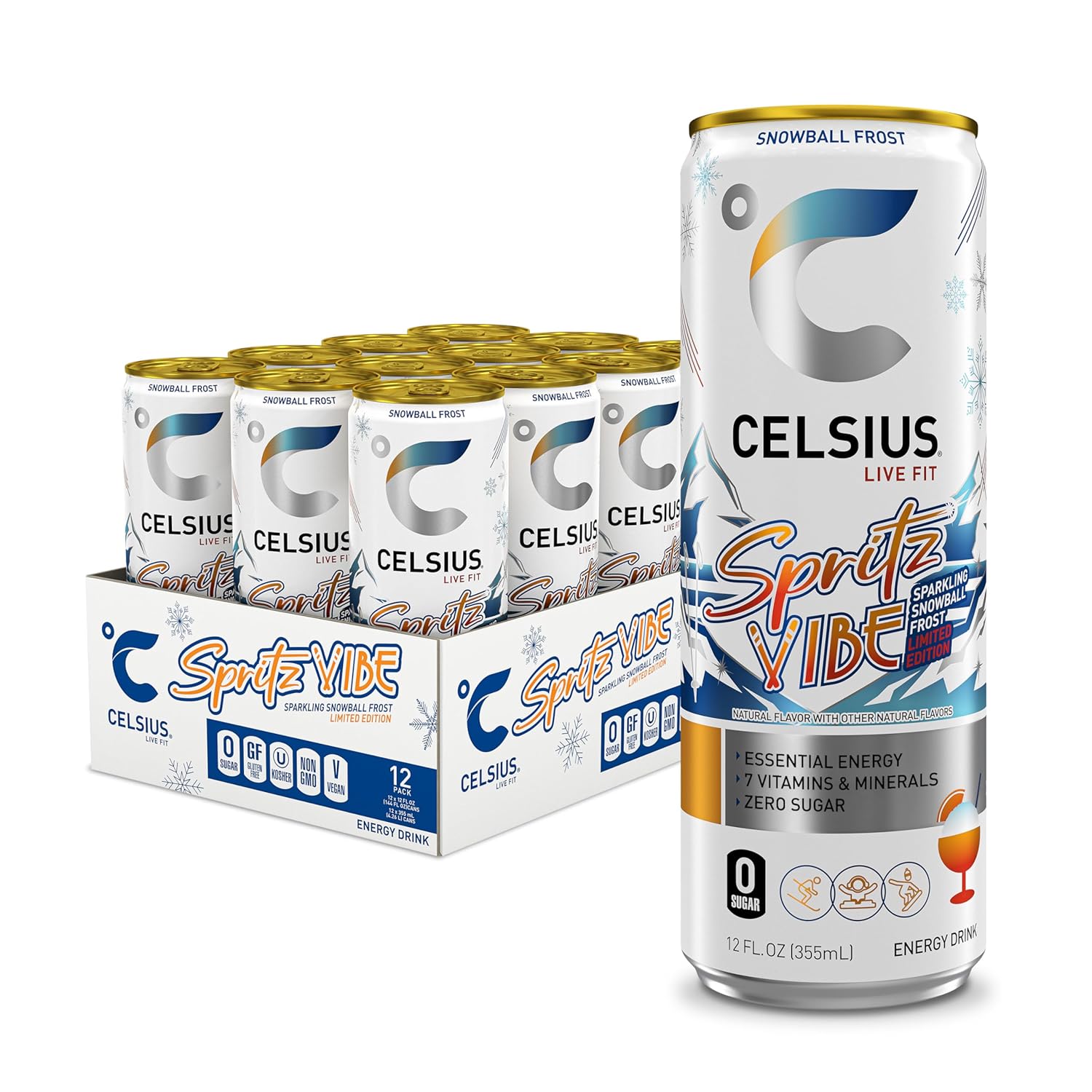 Read more about the article CELSIUS Sparkling Spritz Vibe Limited Edition, Sugar Free Energy Drink, Can, 12 Fl Oz (Pack of 12)
