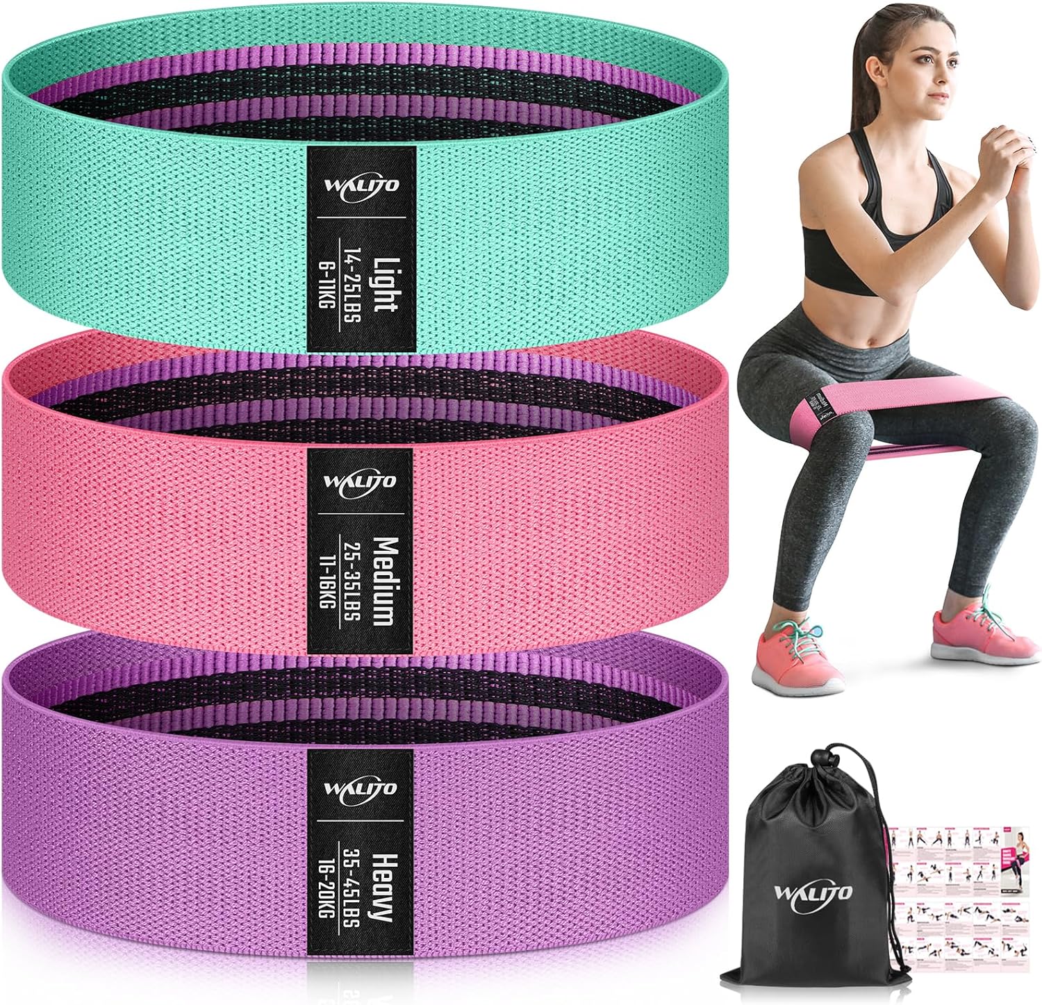 Read more about the article WALITO Resistance Bands for Working Out, Fabric Exercise Bands for Legs and Butt, Workout Bands for Women and Men, Booty Band for Yoga Starter Set, Pilates, Rehab, Fitness and Home Workout