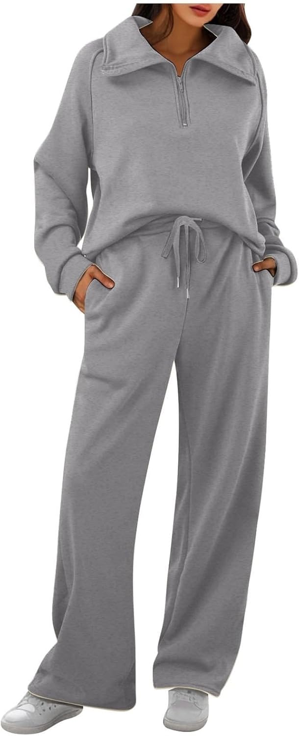 Read more about the article Womens 2 Piece Outfits Lounge Half Zip Hoodie Sweatsuit Sets Oversized Sweatshirt Baggy Fall Fashion Sweatpants