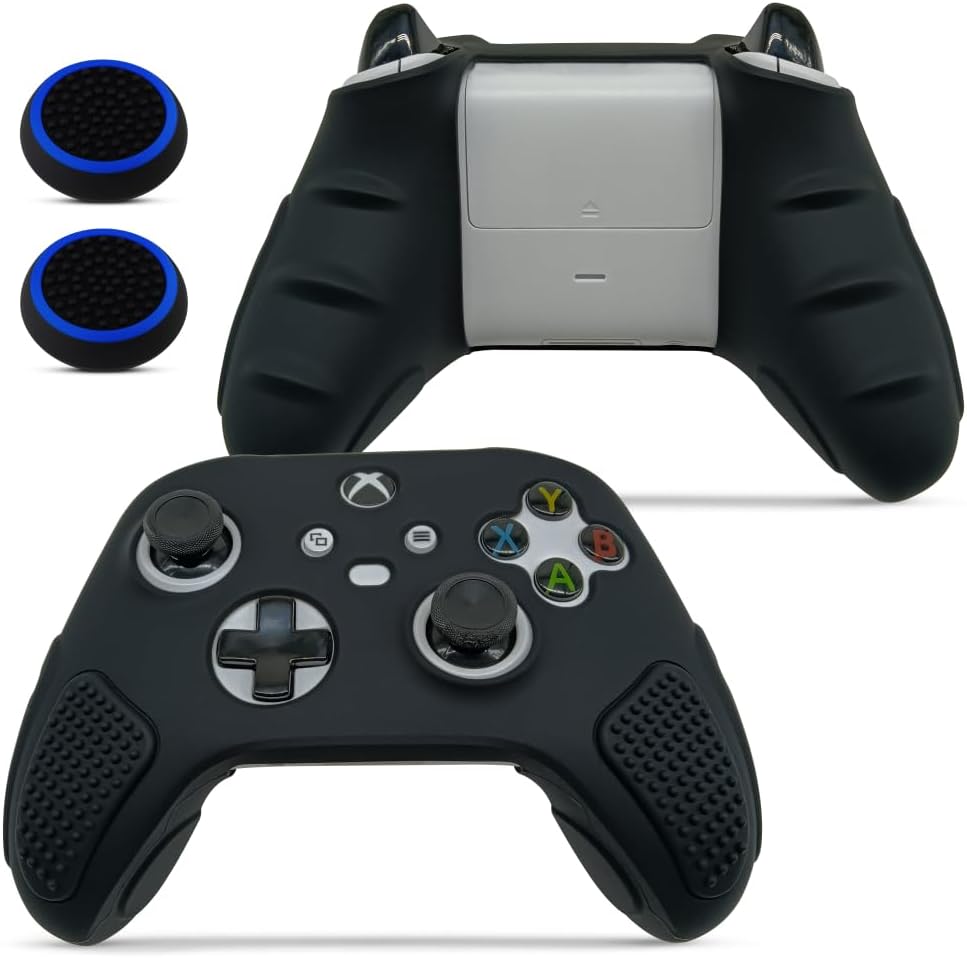 Read more about the article for Xbox Controller Series X/S (2024/2023) Silicone Protective Cover, Soft Skin Xbox Controller Accessories, Anti-Slip Cover with 2 Joystick Caps – Black