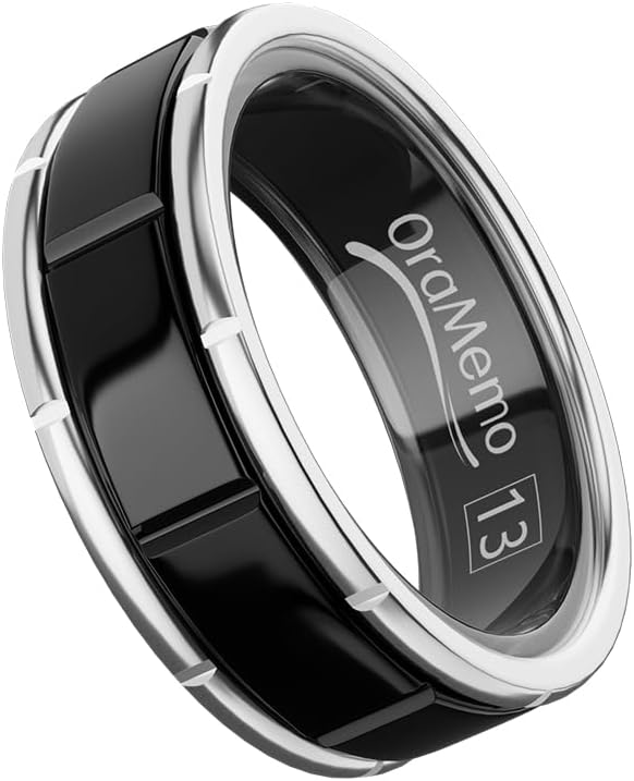 Read more about the article Smart Ring 1.0 for Men/Women, No Subsripition Fee, 7-8 Days Battery Life, HRV/Stress Monitoring/Sleep Track/Fitness for iOS and Android(Gloss Black & Silver, Size 13)