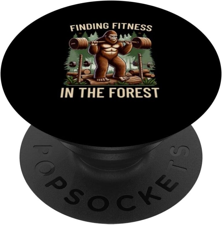 Read more about the article Funny Finding Fitness In The Forest Bigfoot Weightlifting PopSockets Standard PopGrip