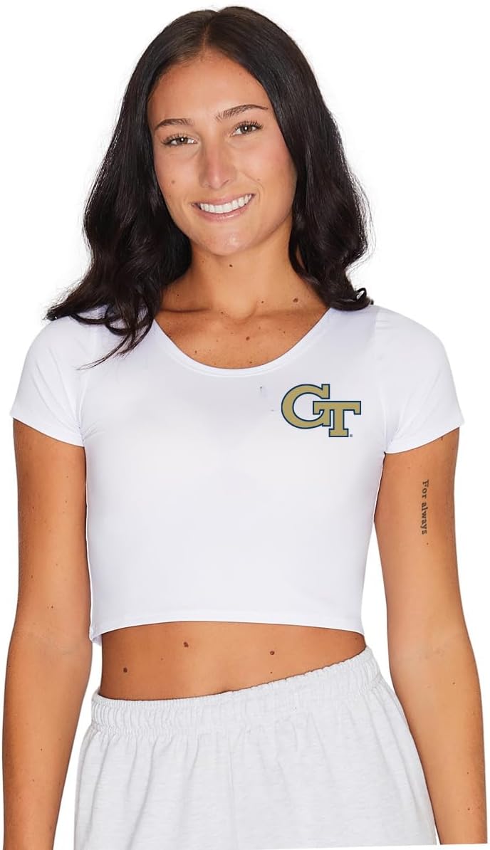 Read more about the article Lojobands Women’s Tailgate Outfit College Fitted Cropped Tee Crop Top Made in USA One Size Fits Most
