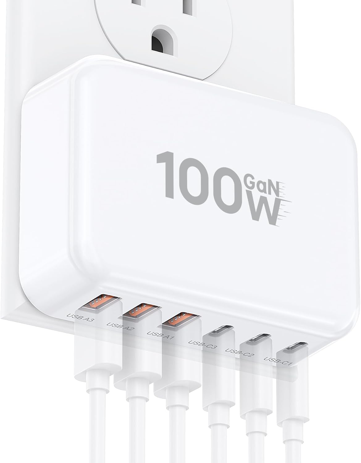 Read more about the article Fast Charger Block, GaN 6 Port USB C Charging Station Hub Cube, 100W Multiport Type C Wall Charger Power Strip Plug with PD 3.0+QC for iPhone13 14 15 16 17 Pro Max XR XS 8 7, Samsung, iPad, Table