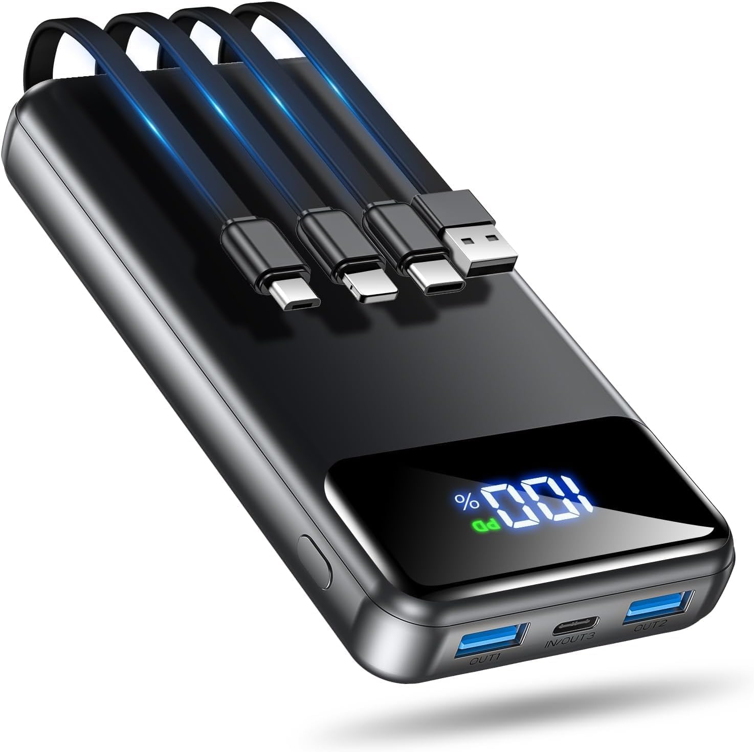 Read more about the article Portable Charger Power Bank 50000mAh Battery Pack, 22.5W Fast Charging PowerBank with Built in Cables,Travel Camping Essential USB-C Portable Phone Charger for iPhone Samsung Pixel Android iPad