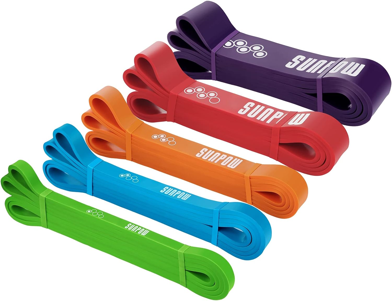 Read more about the article SUNPOW Pull Up Assistance Bands – Set of 5 Resistance Heavy Duty Workout Exercise Stretch Fitness Bands Assist Set for Body, Instruction Guide and Carry Bag Included