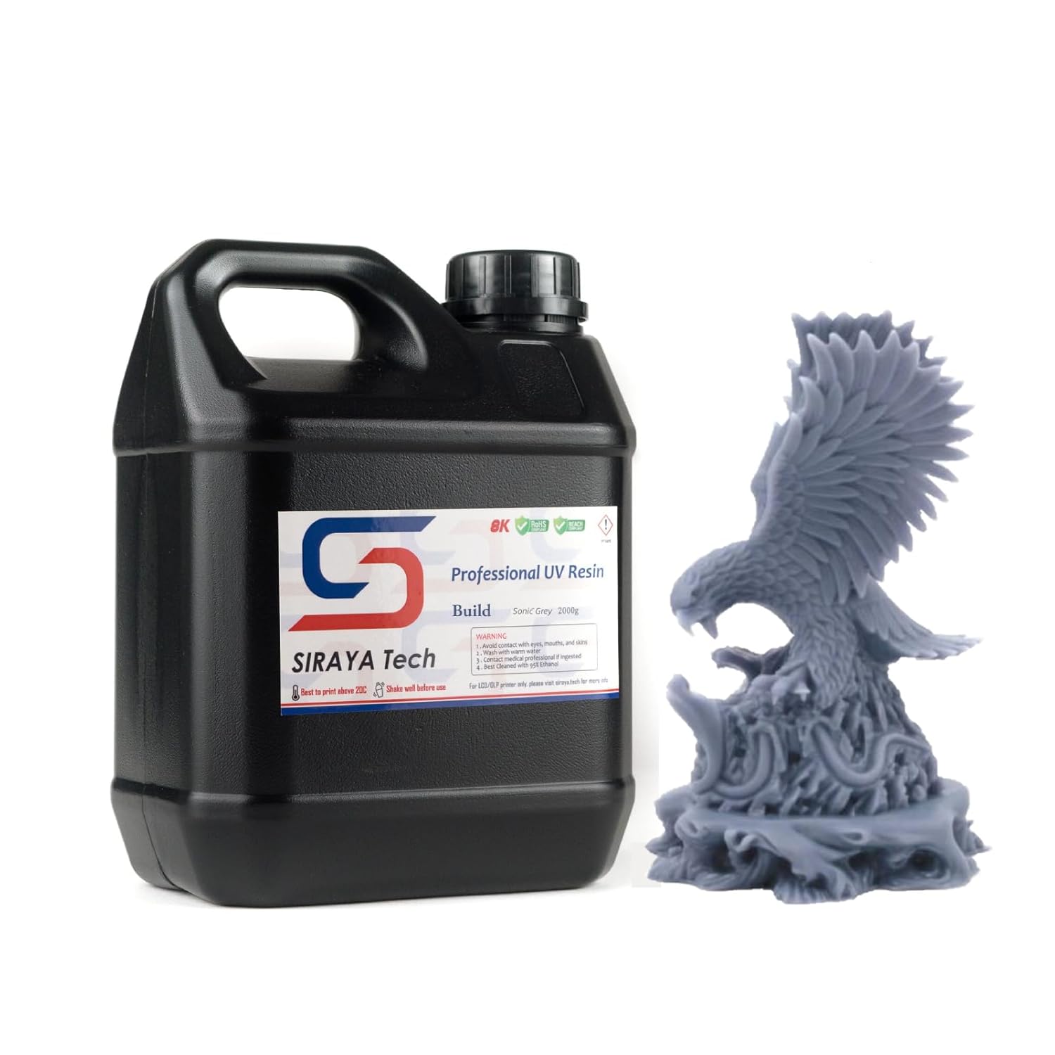 Read more about the article Siraya Tech 2kg Build 3D Printer Resin – High Resolution, Non-Brittle, Tappable Engineering Resin – Ideal for LCD DLP 3D Printing 8K Capable (Sonic Grey, 2kg)