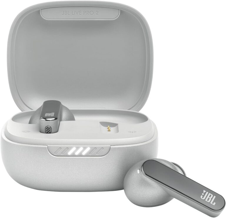 Read more about the article JBL Live Pro 2 – True Wireless Noise Cancelling Earbuds, up to 40 Hours of Playback with Wireless Charging, 6 mics for Perfect Calls, Touch & Voice Control, IPX5 Water Resistant (Silver)
