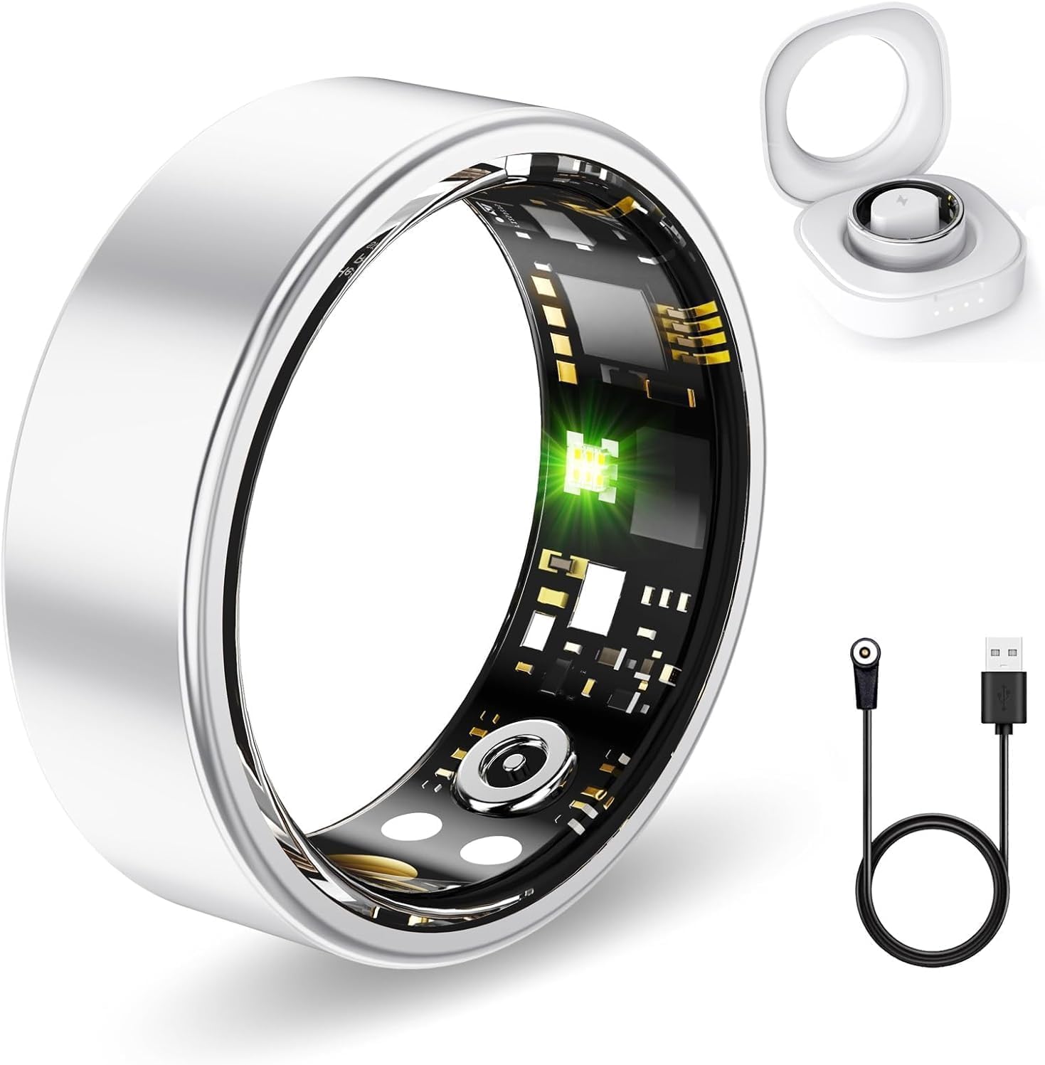 Read more about the article Smart Health Rings for Women Men, Fitness Tracker with Heart Rate, Blood Oxygen, HRV, Sleep Tracker, Step Tracker, No Subscription Fee, IP68 Waterproof Smart Ring for iphone & Android (Silver, 7#)