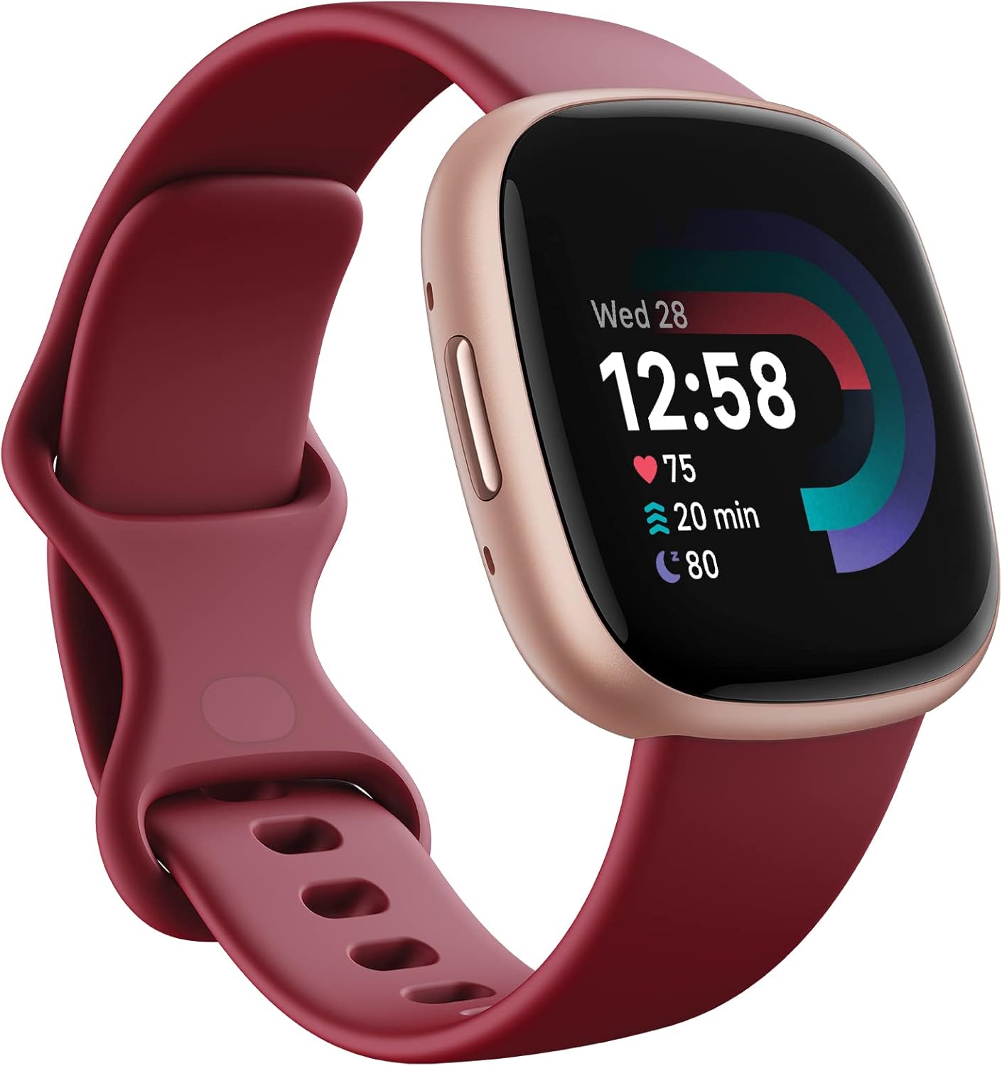 Read more about the article Fitbit Versa 4 Fitness Smartwatch with Daily Readiness, GPS, 24/7 Heart Rate, 40+ Exercise Modes, Sleep Tracking and More, Beet Juice/Copper Rose, One Size (S & L Bands Included)