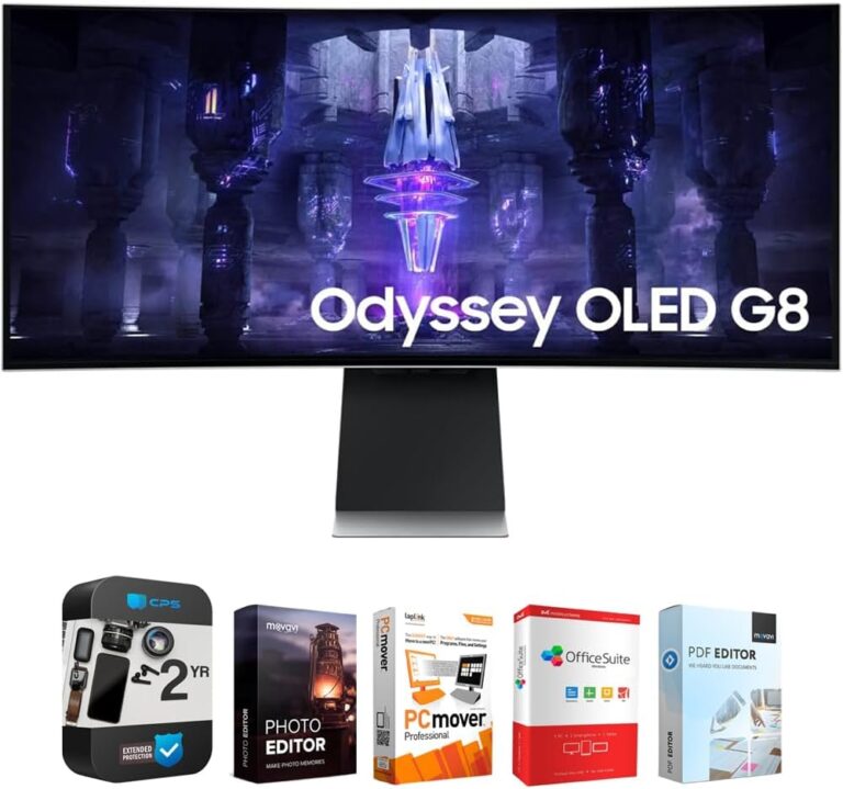 Read more about the article Samsung 34″ G85SB OLED Ultra WQHD 175Hz Curved Smart Gaming Monitor Bundle with Tech Smart USA Elite Suite 18 Standard Editing Software Bundle + 1 Year CPS Enhanced Protection Pack