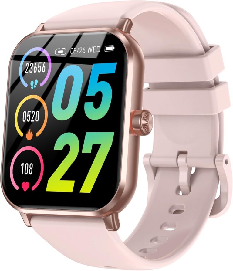 Read more about the article Smart Watch for Men Women Android & iOS, 5 ATM Waterproof Activity Fitness Tracker with Bluetooth 5.3 Calls, 130+ Sports Modes, 1.83″ HD Smart Watch with Heart Rate/Sleep Monitor (Rose Gold)